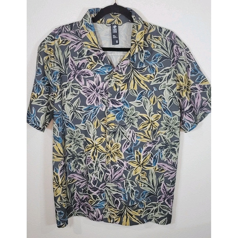Mountain Hardwear‎ Floral Button Up Shirt Men's Medium Short Sleeve